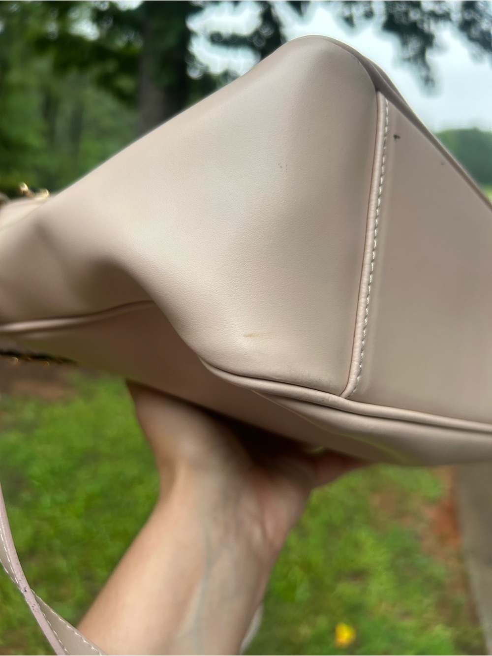 Furla Blush Pink Leather Tote Crossbody Bag Chain Detail Dust Bag - Read Details - Picture 12 of 15
